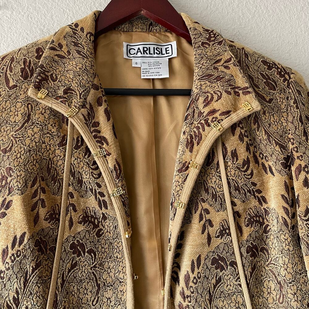 Vintage 90s‎ Carlisle Velvet Brocade Jacquard Jacket Upholstery 6 - Picture 2 of 6